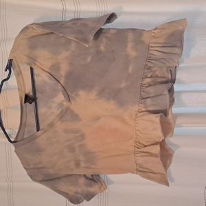 Wild Fable v-neck peplum crop-top, tie-dye size xs